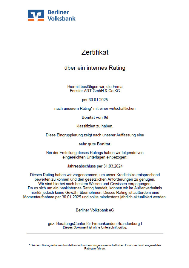 Bonitätsurkunde